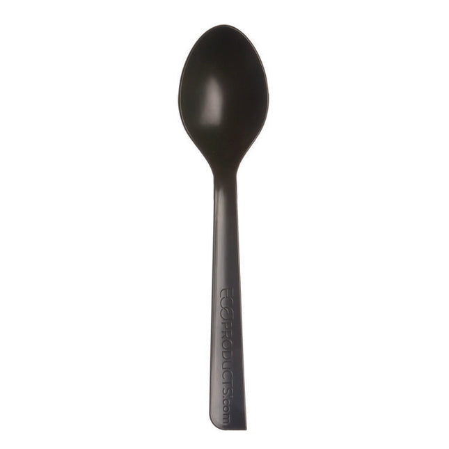 100% Recycled Content Cutlery, Spoon, Plastic, Black, 50/Pack, 20 Pack/Carton