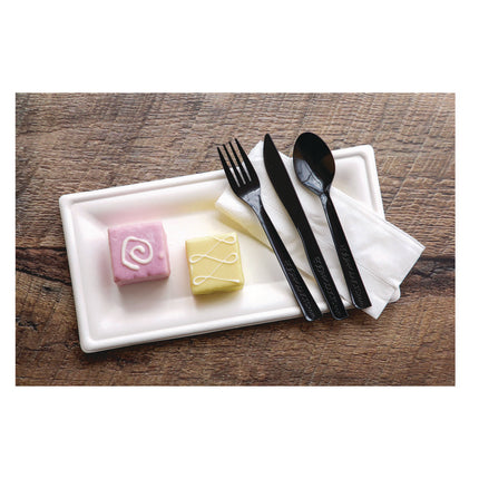 100% Recycled Content Cutlery, Spoon, Plastic, Black, 50/Pack, 20 Pack/Carton