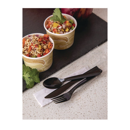 100% Recycled Content Cutlery, Fork, Plastic, Black, 50/Pack, 20 Packs/Carton