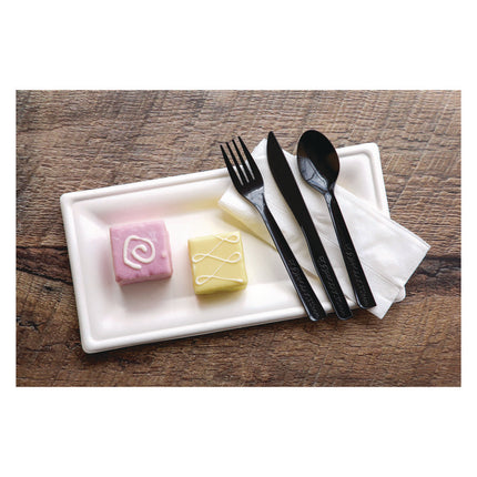 100% Recycled Content Cutlery, Knife, Plastic, Black, 50/Pack, 20 Packs/Carton