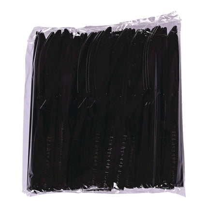 100% Recycled Content Cutlery, Knife, Plastic, Black, 50/Pack, 20 Packs/Carton