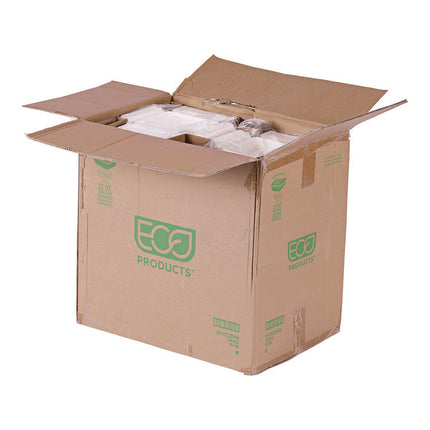 Vanguard Folia Renewable and Compostable Take-Out Container, 3 Compartments, 22 oz, 5.39 x 5.94 x 2, White, Sugarcane, 300/CT