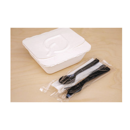 Vanguard Folia Renewable and Compostable Take-Out Container, 3 Compartments, 22 oz, 5.39 x 5.94 x 2, White, Sugarcane, 300/CT