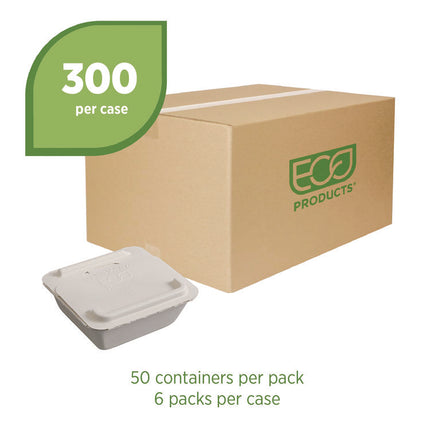 Vanguard Folia Renewable and Compostable Take-Out Container, 3 Compartments, 22 oz, 5.39 x 5.94 x 2, White, Sugarcane, 300/CT