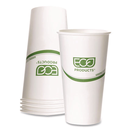 GreenStripe Hot Cups, 20 oz, Paper, White, 50/Pack, 20 Packs/Carton