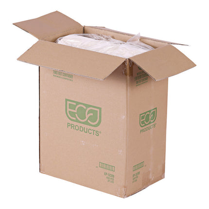 WorldView Renewable Molded Fiber Containers, 9" Diameter x 1.4" h, White, 400/Carton