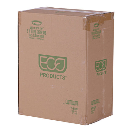 WorldView Renewable Molded Fiber Containers, 9" Diameter x 1.4" h, White, 400/Carton