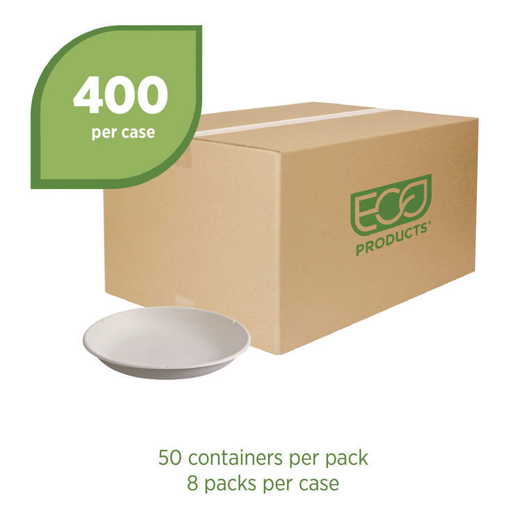 Vanguard Worldview Renewable and Compostable Sugarcane Take-Out Containers, 34.1 oz, 9 x 9 x 1.25, White, 400/Carton