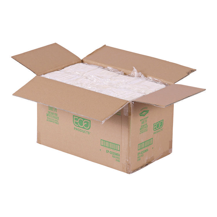 Vanguard Worldview Renewable and Compostable Sugarcane Takeout Containers, 9.9 oz, 5 x 5 x 1, White, 800/Carton