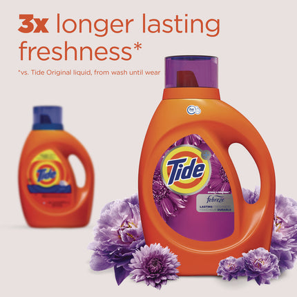 Plus Febreze HE Liquid Laundry Detergent, Spring and Renewal, 84 oz Bottle, 4/Carton