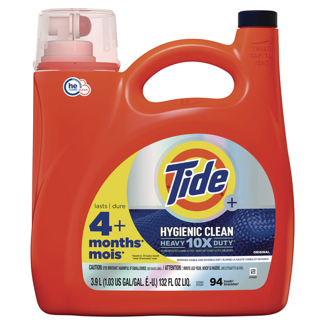 Hygienic Clean Heavy 10x Duty HE Liquid Laundry Detergent, Original Scent, 132 oz Pour Bottle, 4/Carton