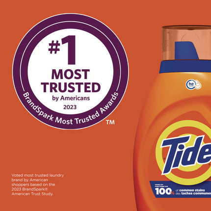 HE Liquid Tide Laundry Detergent, 32 Loads, 42 oz Bottle, 6/Carton