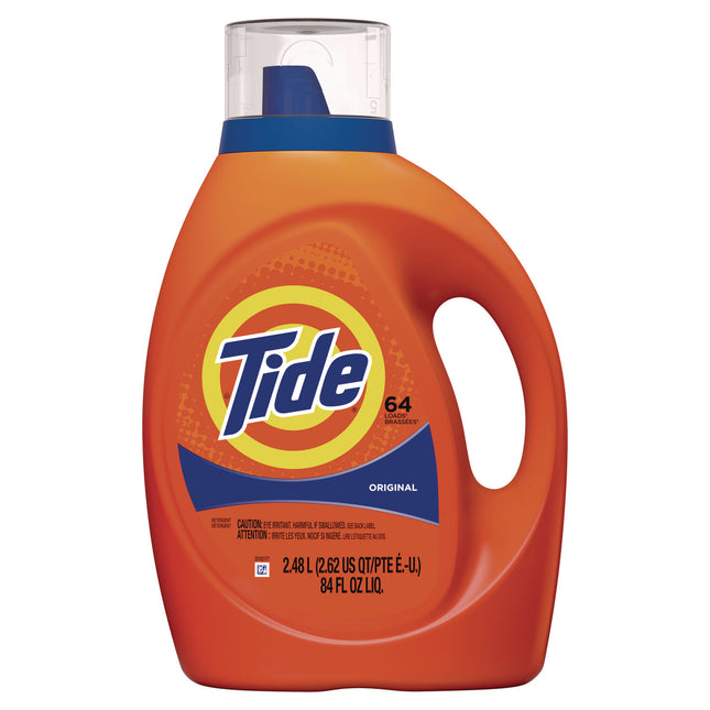 HE Liquid Laundry Detergent, Original Scent, 64 Loads, 84 oz Bottle, 4/Carton