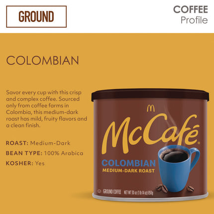 Ground Coffee, Colombian, 30 oz Can