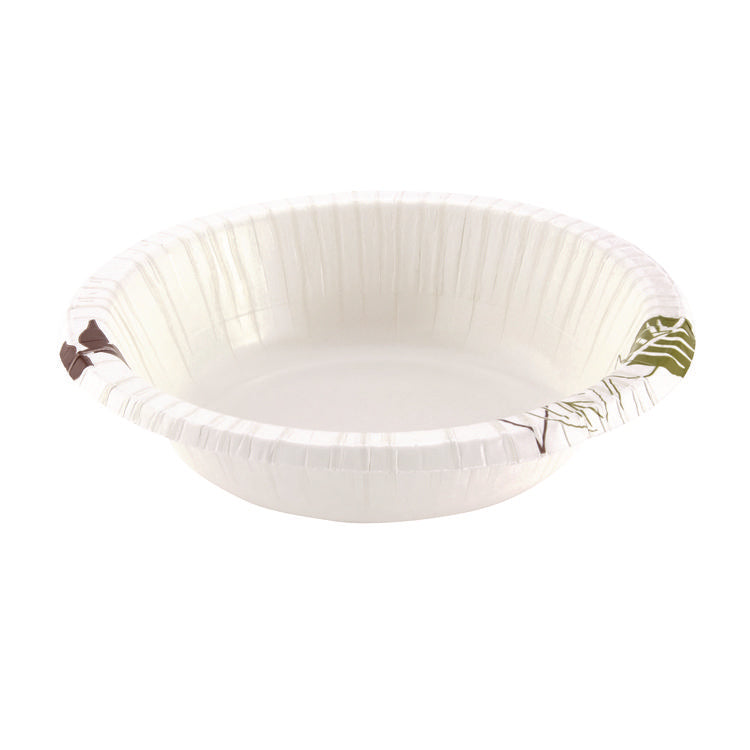 Pathways with Soak Proof Shield Heavyweight Paper Bowls, WiseSize, 12 oz, Green/Burgundy, 125/Pack, 4 Packs/Carton