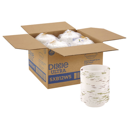 Pathways with Soak Proof Shield Heavyweight Paper Bowls, WiseSize, 12 oz, Green/Burgundy, 125/Pack, 4 Packs/Carton