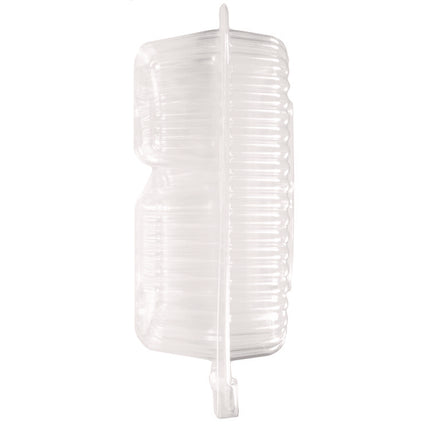 Handi-Lock Three-Compartment Food Container, 8 x 3 x 8.87, Clear, Plastic, 250/Carton