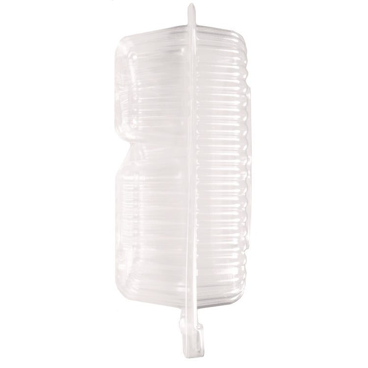 Handi-Lock Three-Compartment Food Container, 8 x 3 x 8.87, Clear, Plastic, 250/Carton