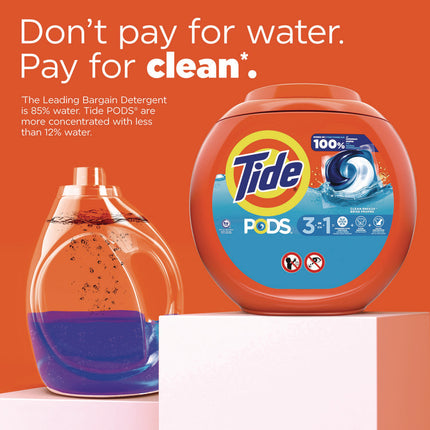 PODS Laundry Detergent, HE Compatible, Clean Breeze, 36 oz Tub, 42 Pacs/Tub