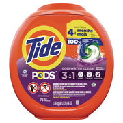 PODS Laundry Detergent, HE Compatible, Spring Meadow, 66 oz Tub, 76 Pacs/Tub, 4 Tubs/Carton