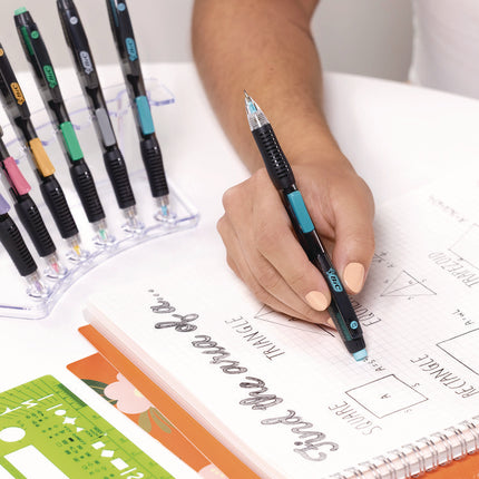 Break-Resistant Mechanical Pencils with Erasers, 0.7 mm, HB (#2), Black Lead, Assorted Barrel Colors, 12/Pack
