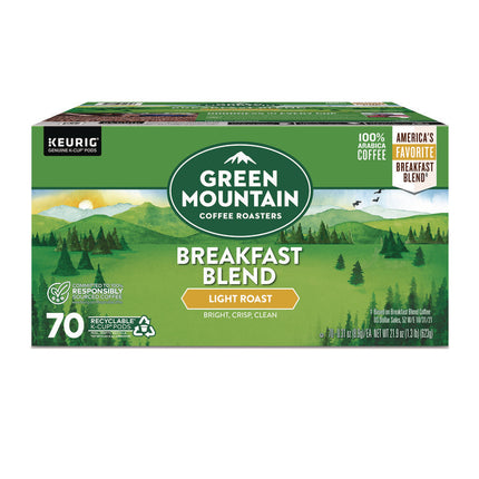 Breakfast Blend Coffee K-Cup Pods, Regular, 70/Box