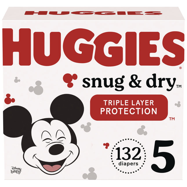 Snug and Dry Diapers, Size 5, 27+ lbs, 132/Carton