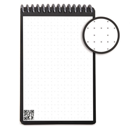 Mini Notepad, Black Cover, Dot Grid Rule, 3 x 5.5, White, 48 Sheets