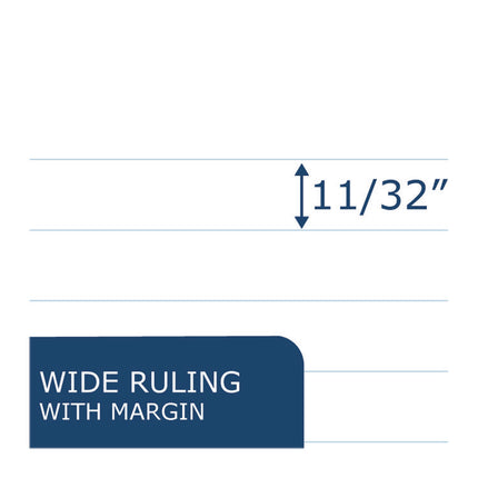 Lefty Notebook, 1-Subject, Wide/Legal Rule, Randomly Assorted Cover Color, (100) 10.5 x 8.5 Sheets