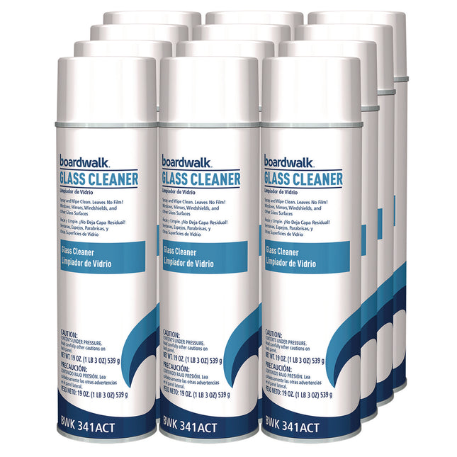 Heavy-Duty Glass Cleaner, Sweet Scent, 19 oz Aerosol Spray, 12/Carton