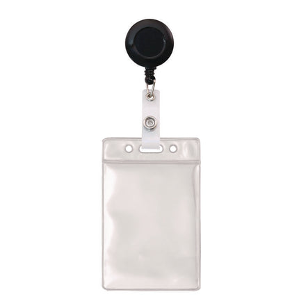 ID Badge Holder, Clear, Vertical Orientation, 2.38 x 3.5 Insert, 50/Pack