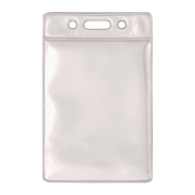 ID Badge Holder, Clear, Vertical Orientation, 2.38 x 3.5 Insert, 50/Pack