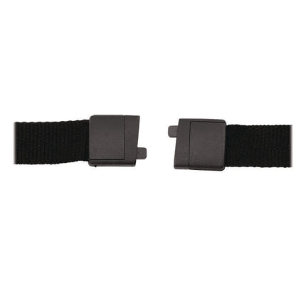 Breakaway Lanyard with Plastic Hook, 36" Long, Black, 12/Pack