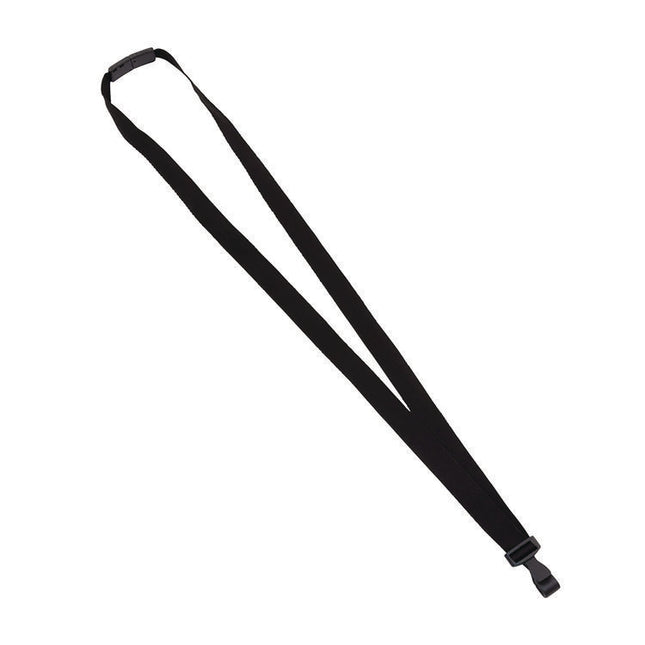 Breakaway Lanyard with Plastic Hook, 36" Long, Black, 12/Pack