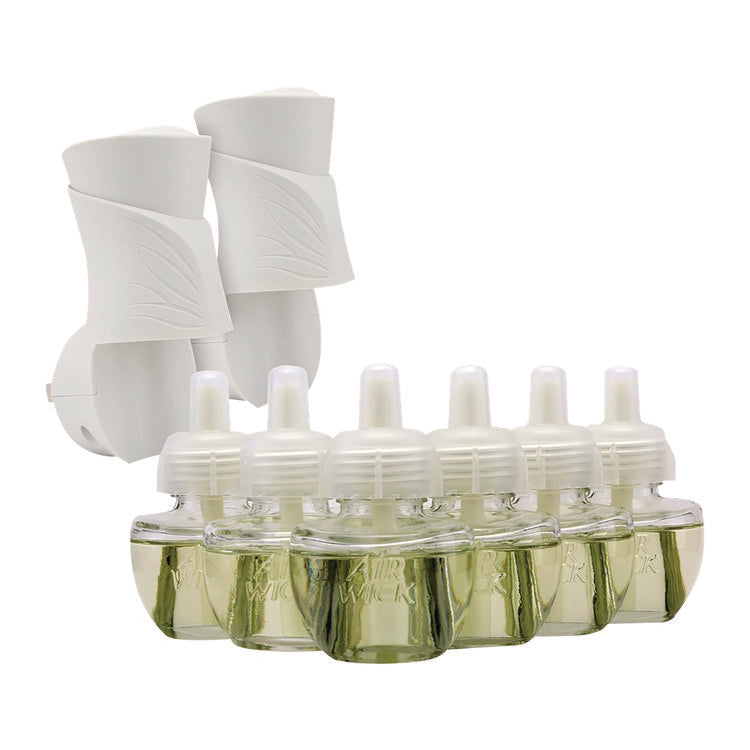 Plug-in Scented Oil Starter Kit, Fresh Linen, 0.67 oz, 8/Pack