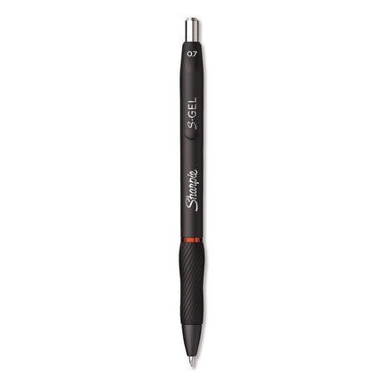 S-Gel Gel Pen, Retractable, Medium 0.7 mm, Red Ink, Black Barrel, 4/Pack