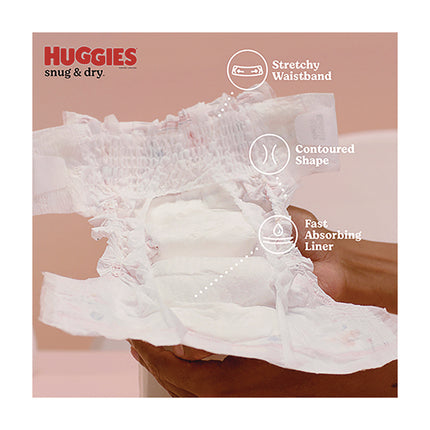Snug and Dry Diapers, Size 2, 12 lbs to 18 lbs, 100/Carton
