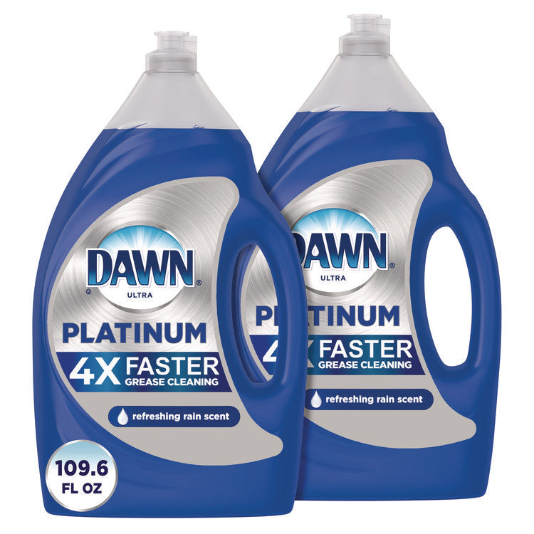 Platinum Liquid Dish Detergent, Refreshing Rain, 54.8 oz Bottle, 2/Pack