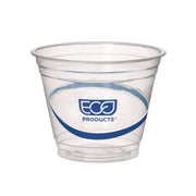 BlueStripe 25% Recycled Content Cold Cups, 9 oz, Plastic, Clear/Blue, 50/Pack, 20 Packs/Carton