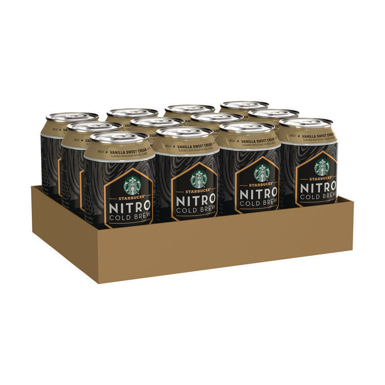 Nitro Cold Brew Coffee, Vanilla Sweet Cream, 9.6 oz Can, 12/Carton