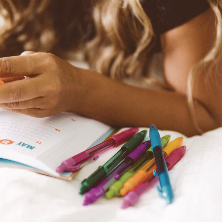 Z-Grip Ballpoint Pen, Retractable, Medium 1 mm, Assorted Artistic Ink and Barrel Colors, 24/Pack