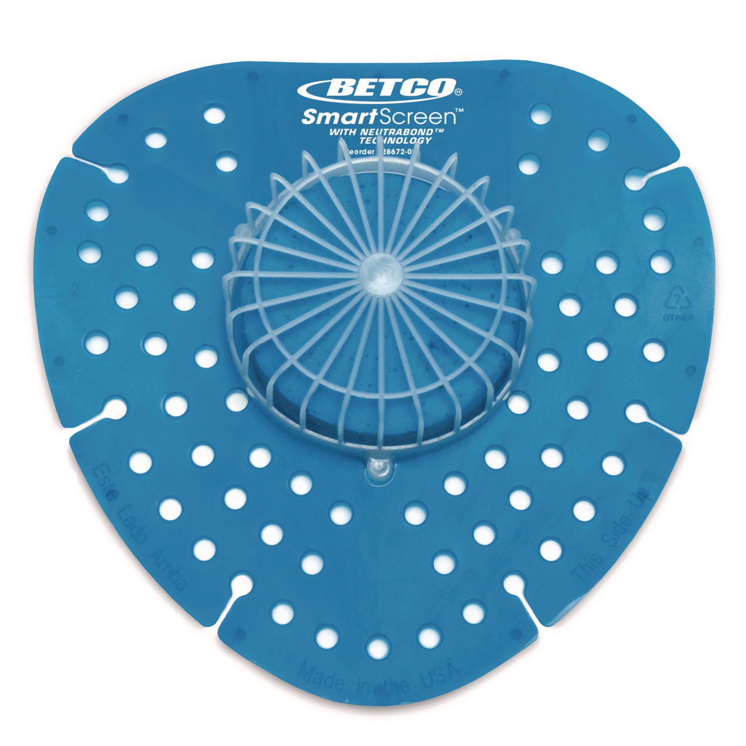 SmartSCREEN Urinal Screen, Ocean Blue Scent, Blue, 1 lb, 72/Carton