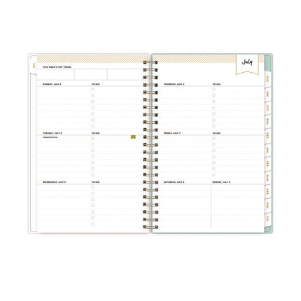 Day Designer "Secret Garden Mint" Academic Year Weekly/Monthly Notes Planner, 8 x 5, 12-Month (July to June): 2024-2025