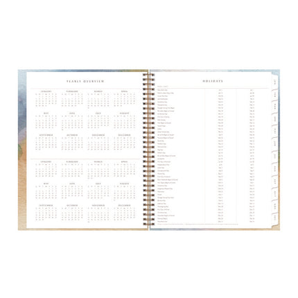 One Tree Planted Andreo Weekly/Monthly Planner, Abstract Artwork, 11" x 8.5", Blue/Sand/Green Cover, 12-Month (Jan-Dec): 2025