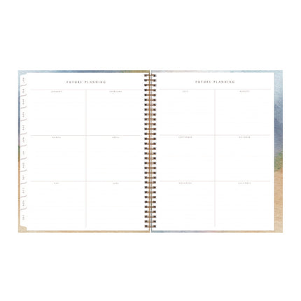 One Tree Planted Andreo Weekly/Monthly Planner, Abstract Artwork, 11" x 8.5", Blue/Sand/Green Cover, 12-Month (Jan-Dec): 2025