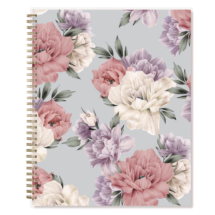Tula Weekly/Monthly Planner, Floral Artwork, 11" x 8.5", Purple/Pink/White Cover, 12-Month (Jan to Dec): 2025