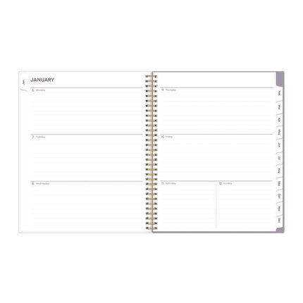 Tula Weekly/Monthly Planner, Floral Artwork, 11" x 8.5", Purple/Pink/White Cover, 12-Month (Jan to Dec): 2025