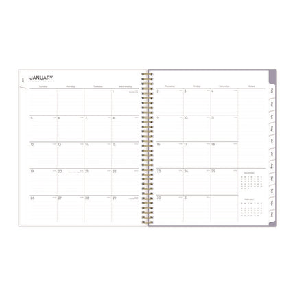 Tula Weekly/Monthly Planner, Floral Artwork, 11" x 8.5", Purple/Pink/White Cover, 12-Month (Jan to Dec): 2025