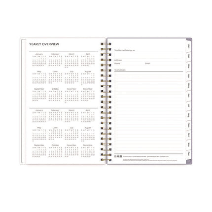 Tula Weekly/Monthly Planner, Floral Artwork, 11" x 8.5", Purple/Pink/White Cover, 12-Month (Jan to Dec): 2025