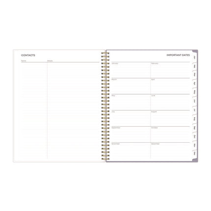 Tula Weekly/Monthly Planner, Floral Artwork, 11" x 8.5", Purple/Pink/White Cover, 12-Month (Jan to Dec): 2025